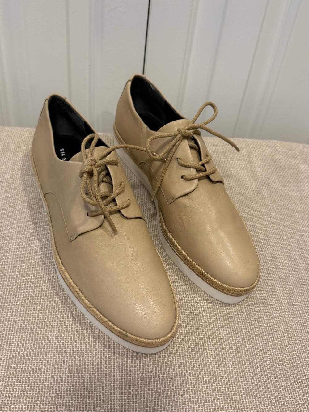 Via Spiga Leather Platform Derby Shoes Women’s Size 7.5 M